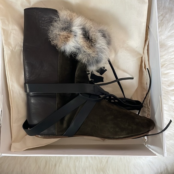 BRAND NEW WITH ORIGINAL BOX AND DUST BAG ISABEL MARANT RABBIT FUR BOOTS - Picture 3 of 7